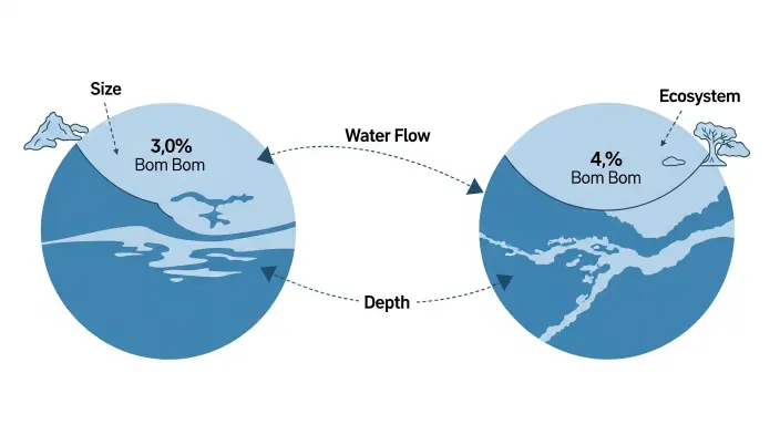 Difference Between a Lake and a Pond, and a River