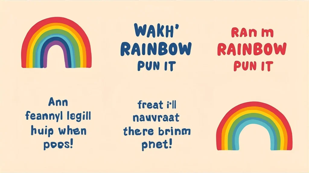 Funny Rainbow Joke art showing laughter after the storm
