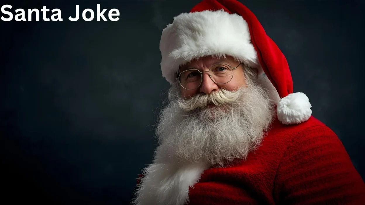 Santa laughing with children during Christmas