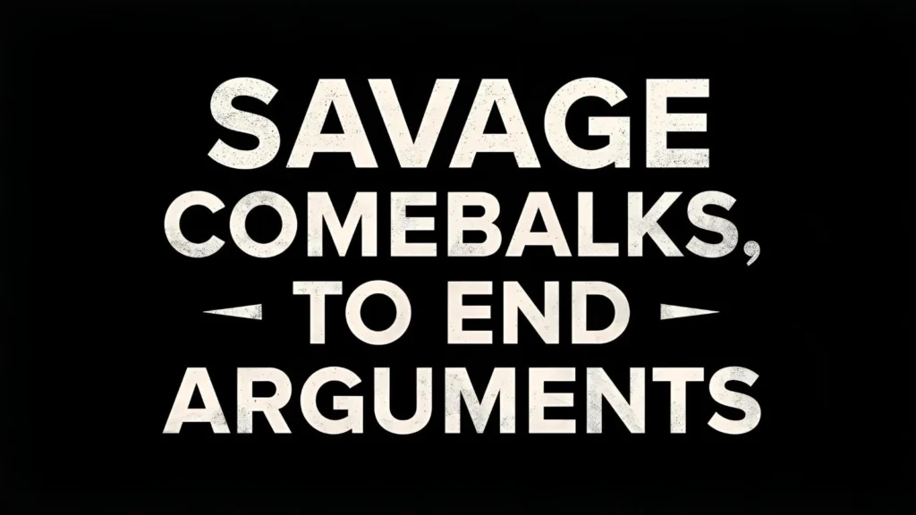 Savage Comebacks to End Arguments